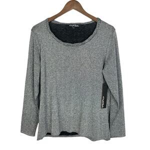 Cheryl Nash Windridge | NWT Silver Metallic Long Sleeve Top